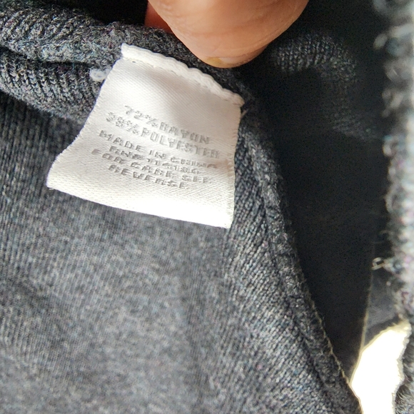 Linda Matthews Cowl Neck Asymmetrical Hem Black Color Block Sweater Women's 1X - Picture 8 of 9